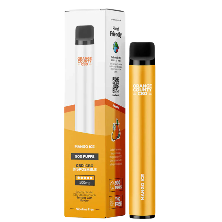 Vaper Desechable 250 CBD + 250mg CBG Mango Ice