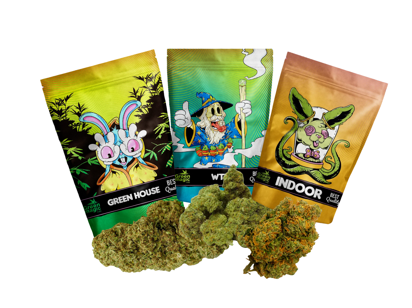 Pacote de mistura de flores CBD – 22 g em 4 variedades.