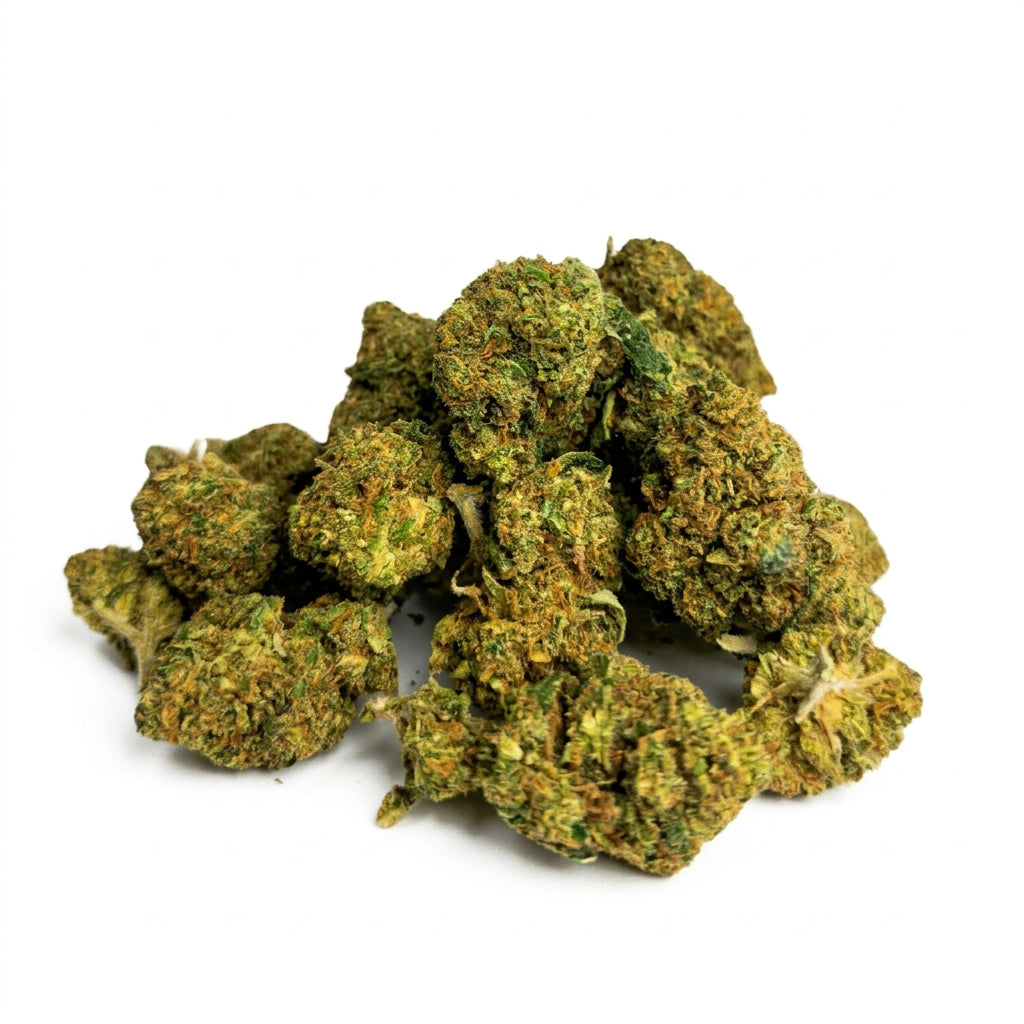 Flores de Cannatonic CBD de tamaño pequeño, se aprecia que tienen una buena textura y color