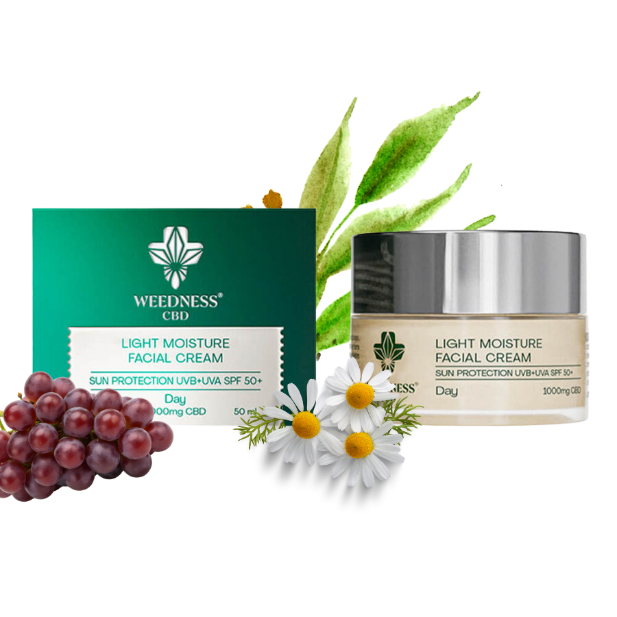Crema Facial Ligera Hidratación 50+ SPF 1000mg CBD (50ml)