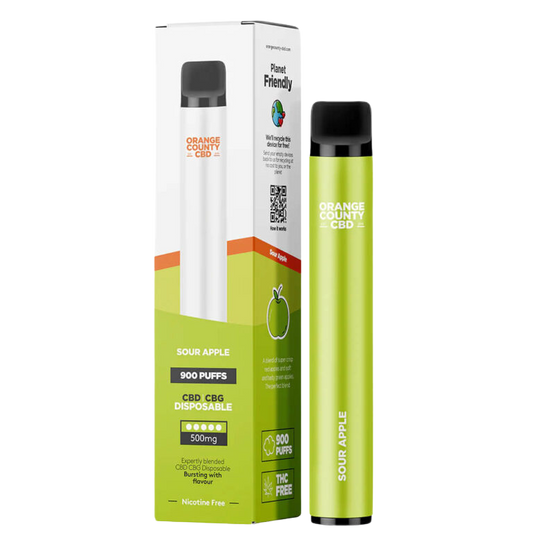 Vaper desechable 250mg CBD + 250mg CBG Manzana acida