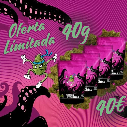 Un cogollo ninja presentando el precio de una oferta de CBD