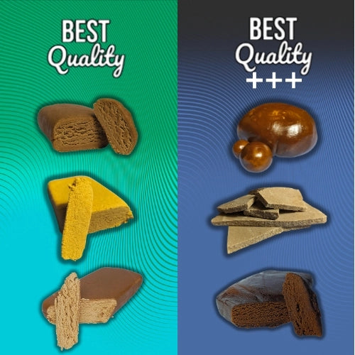 Se muestra los diferentes tipos de hachís, una columna muestra los baratos y otra los caros