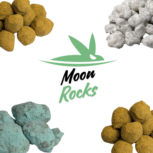 Se muestras los diferentes tipos de Moon Rock CBD, sus variedades y alternativas
