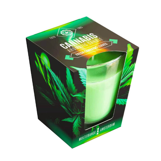 Vela de Cannabis con Aroma a Hojas de Frescas